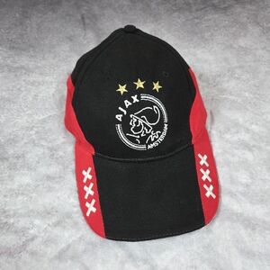 Ajax Amsterdam Soccer Unisex Black & Red Baseball Cap One Size Adjustable